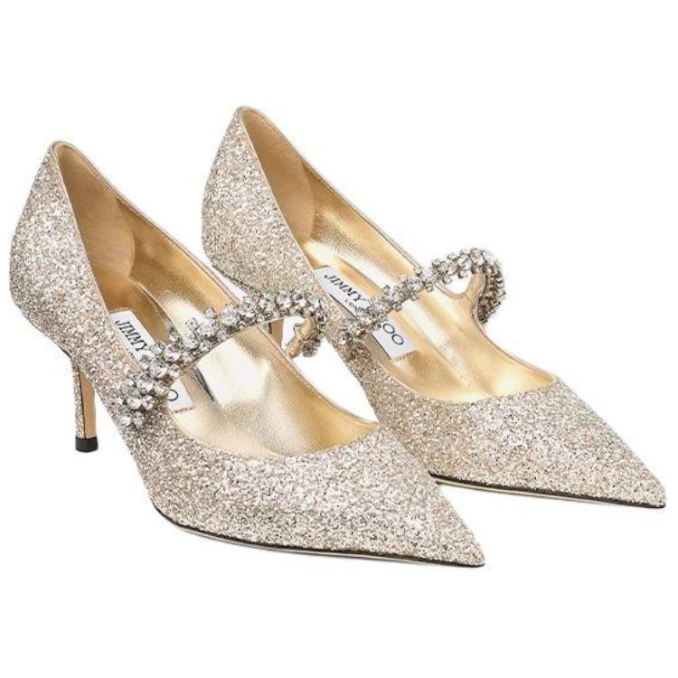 Jimmy Choo Бинг Слим Хилл высокие каблуки 6,5 см женские золотые — фото 4