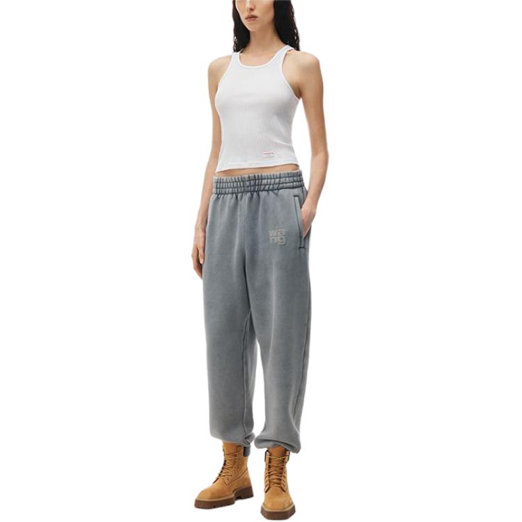 Спортивные штаны с вышитым логотипом Alexander Wang, Acid Wash Mist — фото 4