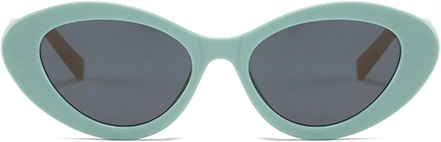 

Винтажные овальные солнцезащитные очки для женщин, дизайнерские, в маленькой оправе, «кошачий глаз», ретро, ​​черные с желтыми линзами, круглые helena, C2