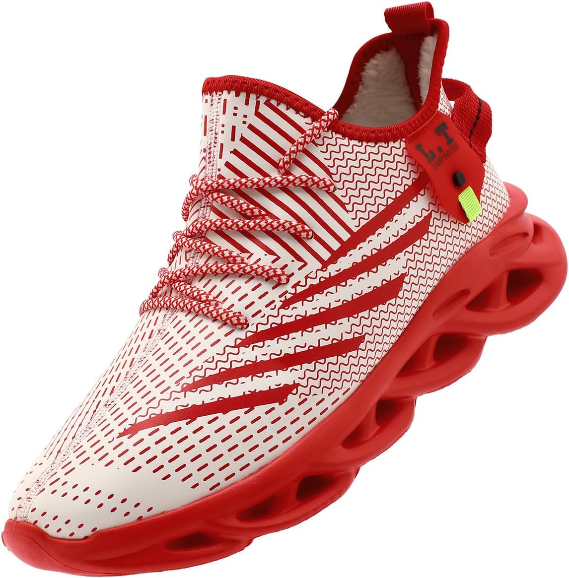 

Мужские кроссовки для бега, легкие спортивные слипоны для тренажерного зала и тенниса, противоскользящие, дышащие, удобные, повседневные модные сетчатые обувь Xkowuo, красный