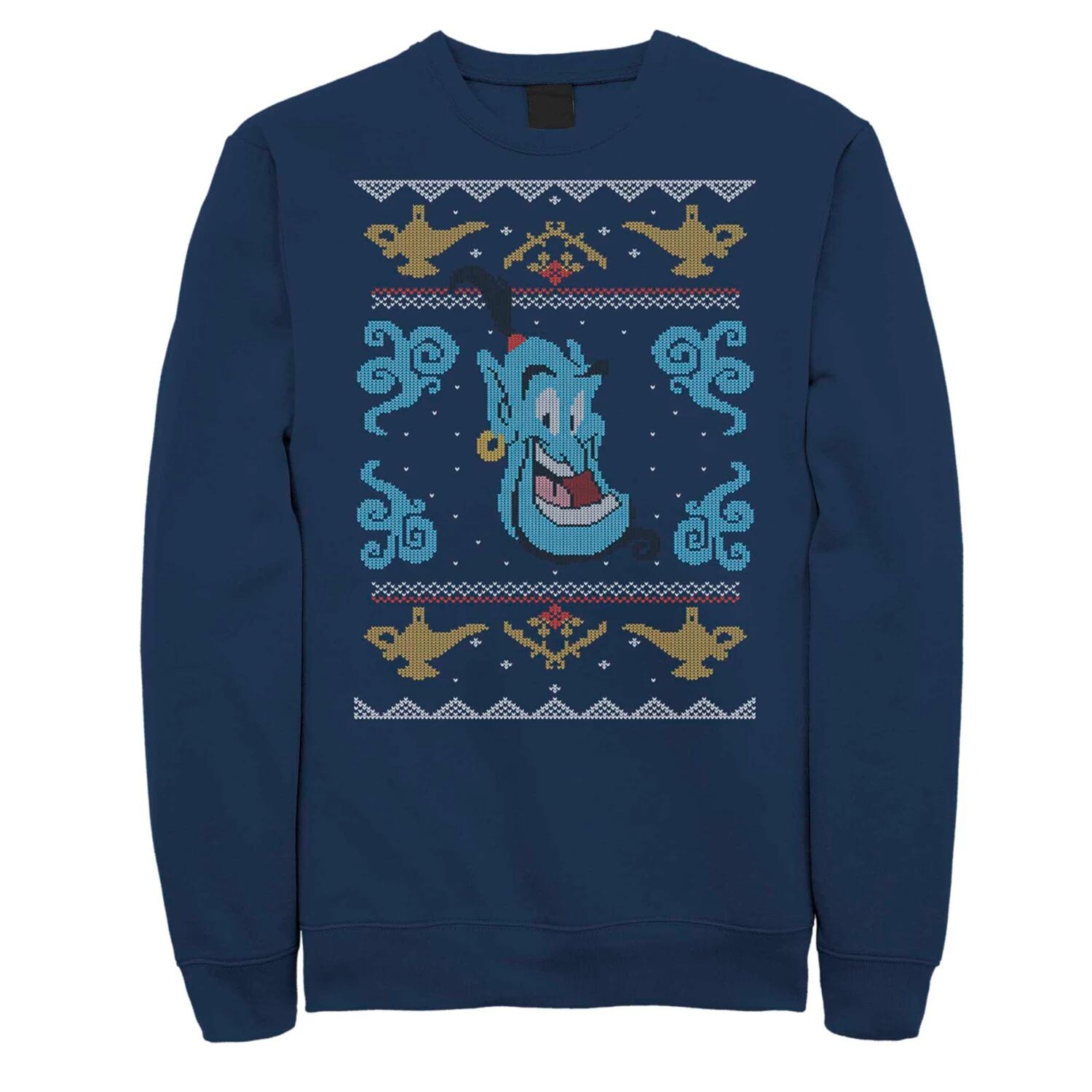 

Флисовый свитшот Disney's Aladdin Genie Ugly Christmas Sweater Licensed Character, темно-синий