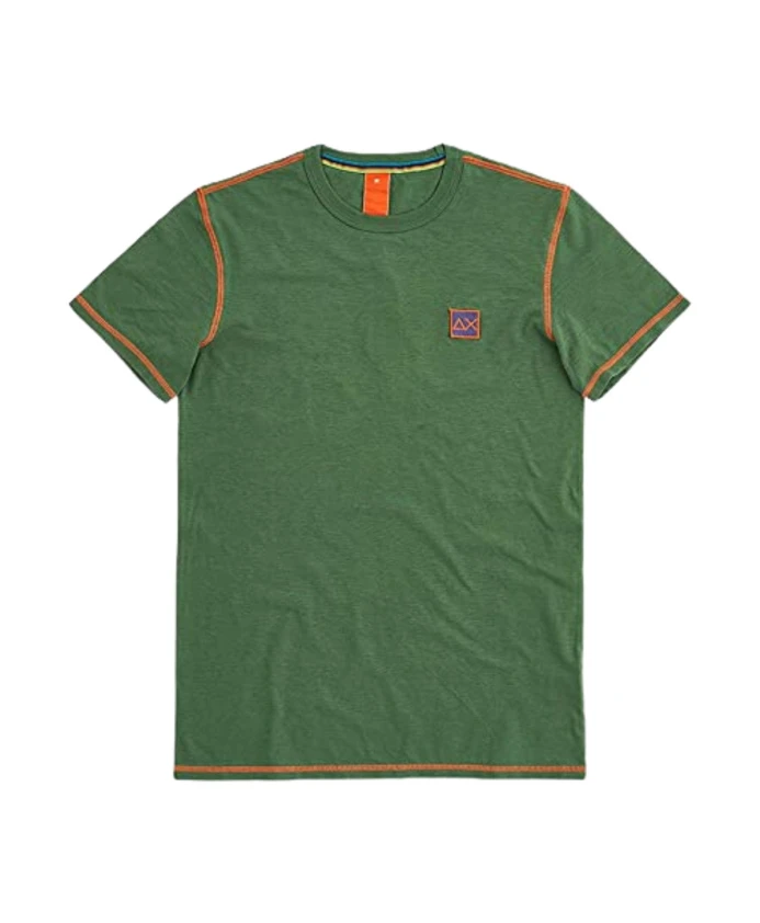 

Зеленая хлопковая футболка с коротким рукавом Sun68, зеленый