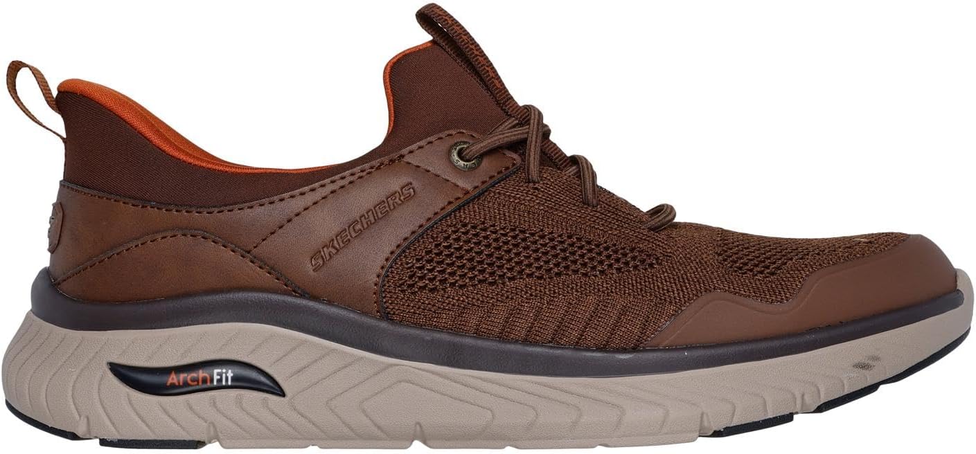 Мужские кроссовки Skechers Arch Fit Crosser - Emeric, коричневый — фото 4
