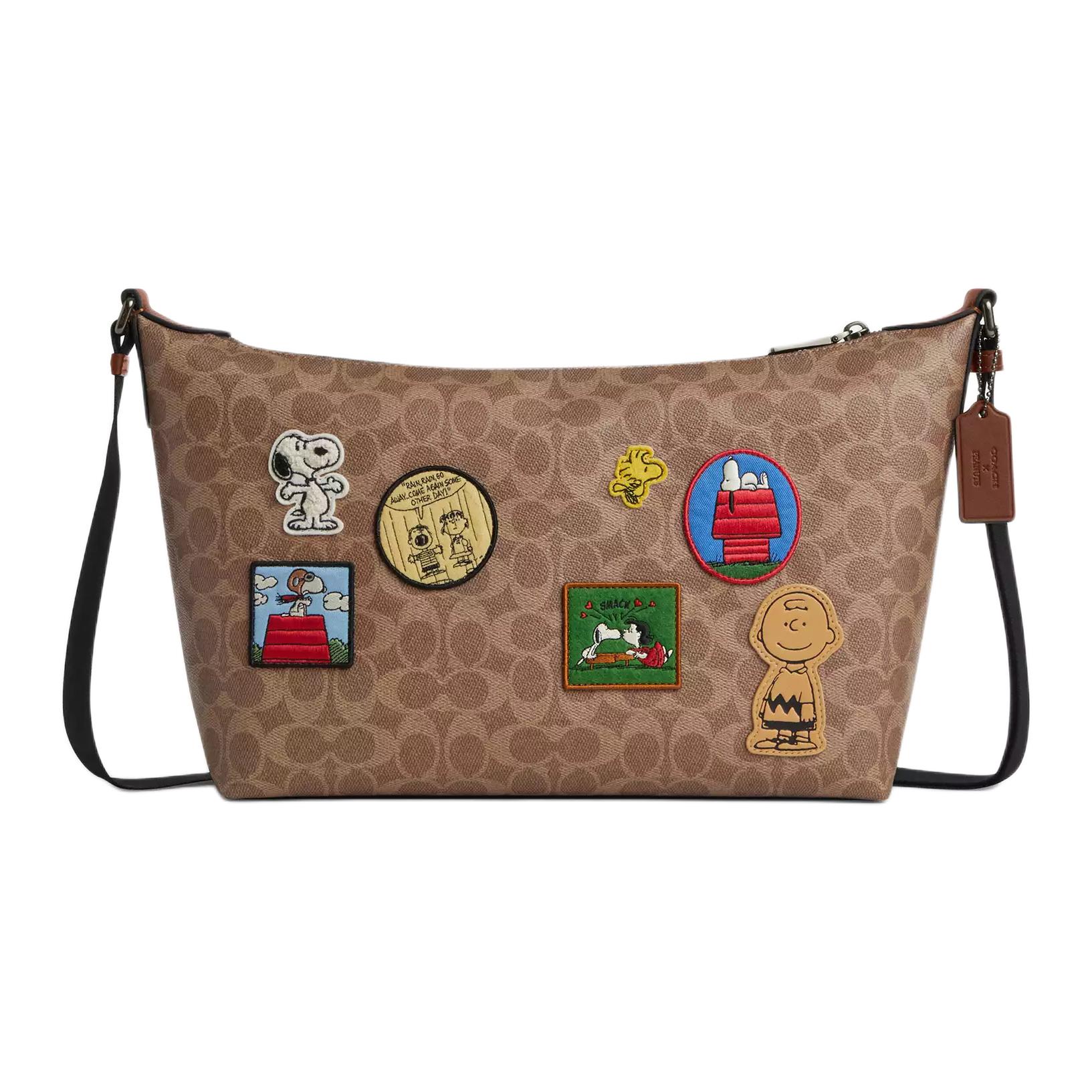 

COACH Сумка-кроссбод через плечо из прорезиненной ткани в коллаборации с Peanuts мужская бежевая
