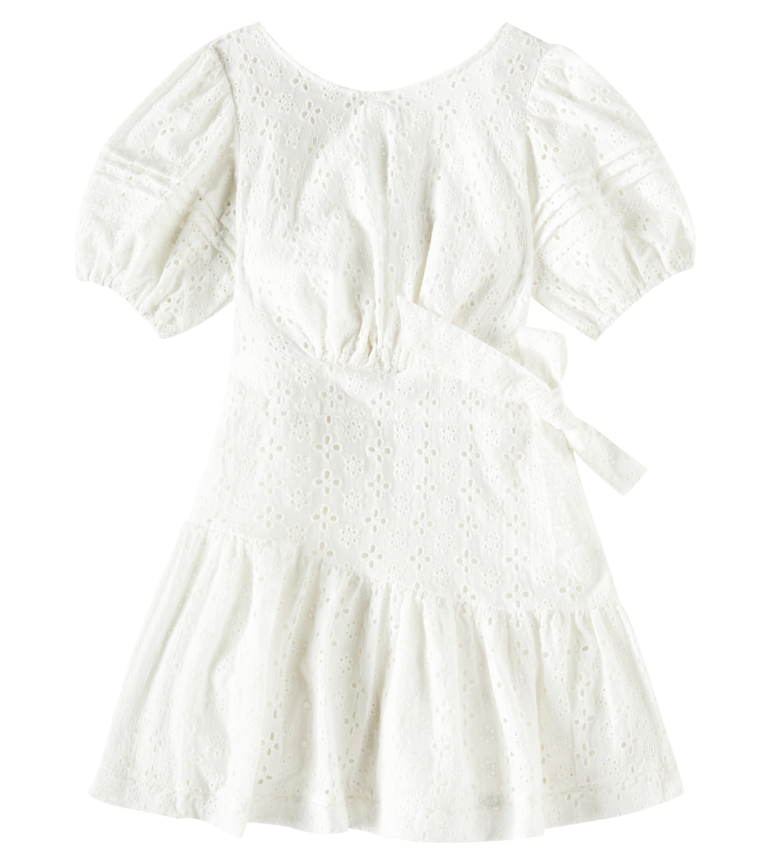

Платье из хлопка Chantal с вышивкой ришелье Poupette St Barth Kids, Natural White Plain
