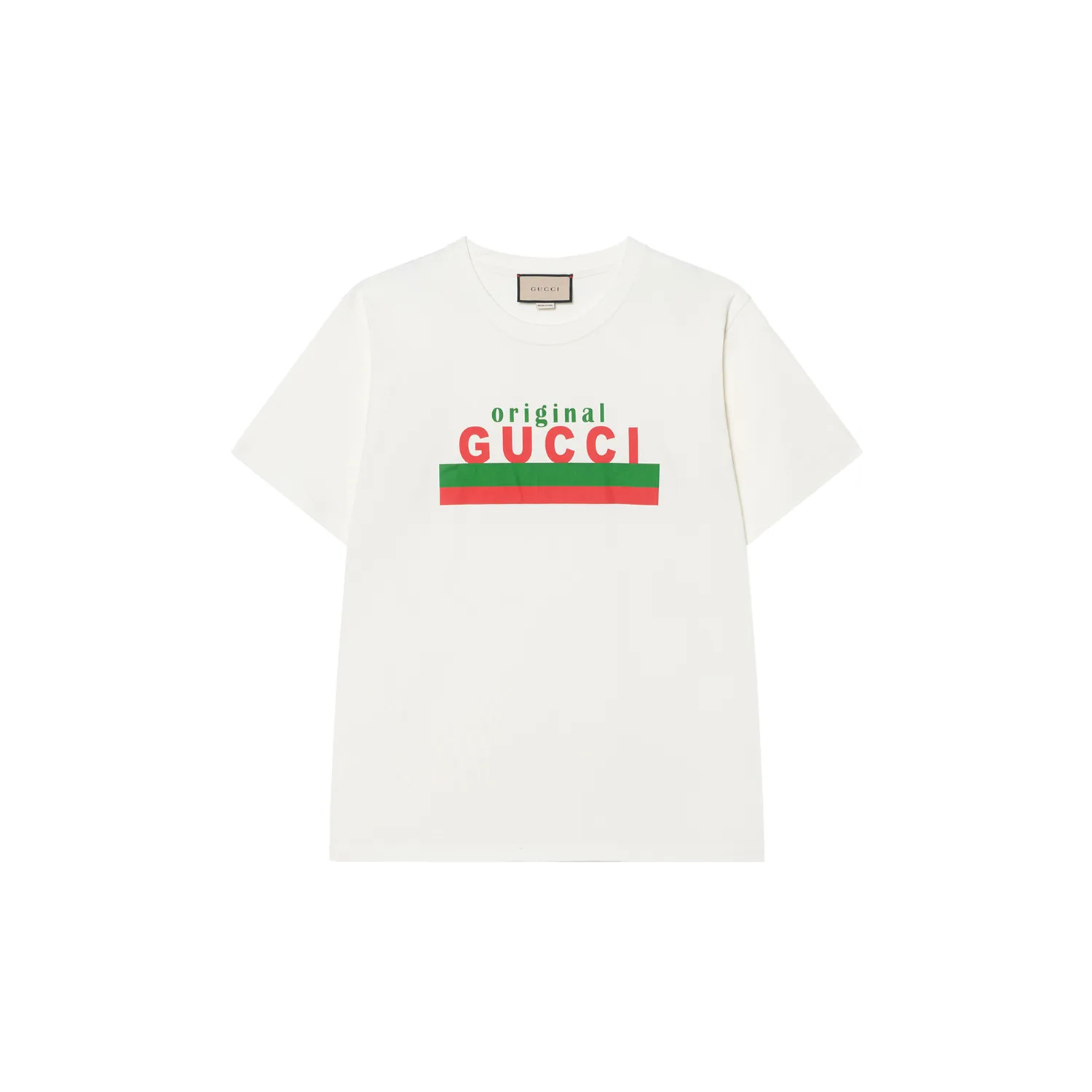 Футболка GUCCI оверсайз с оригинальным принтом, айвори белый