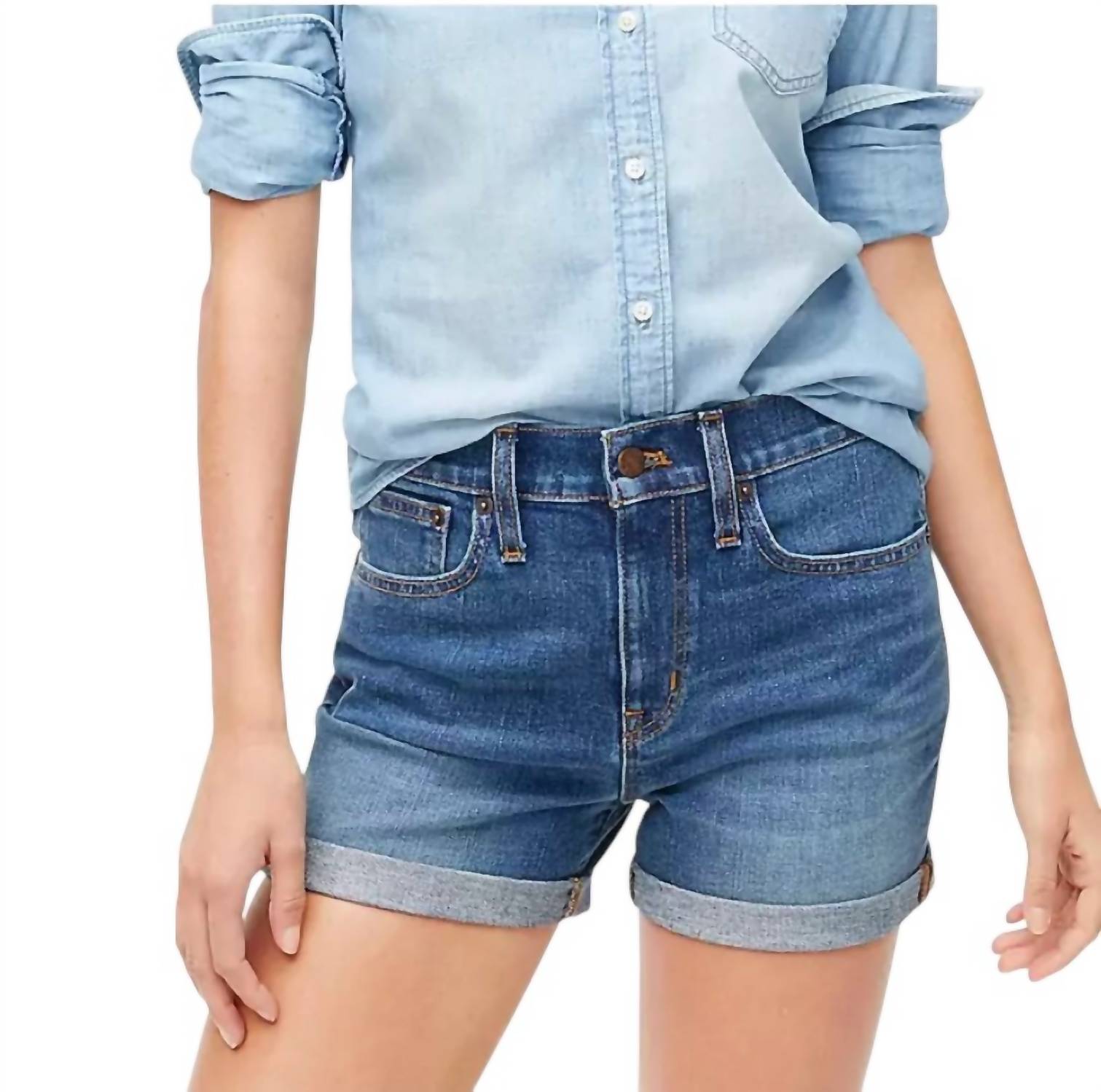 

Женские классические джинсовые шорты синего цвета J.Crew