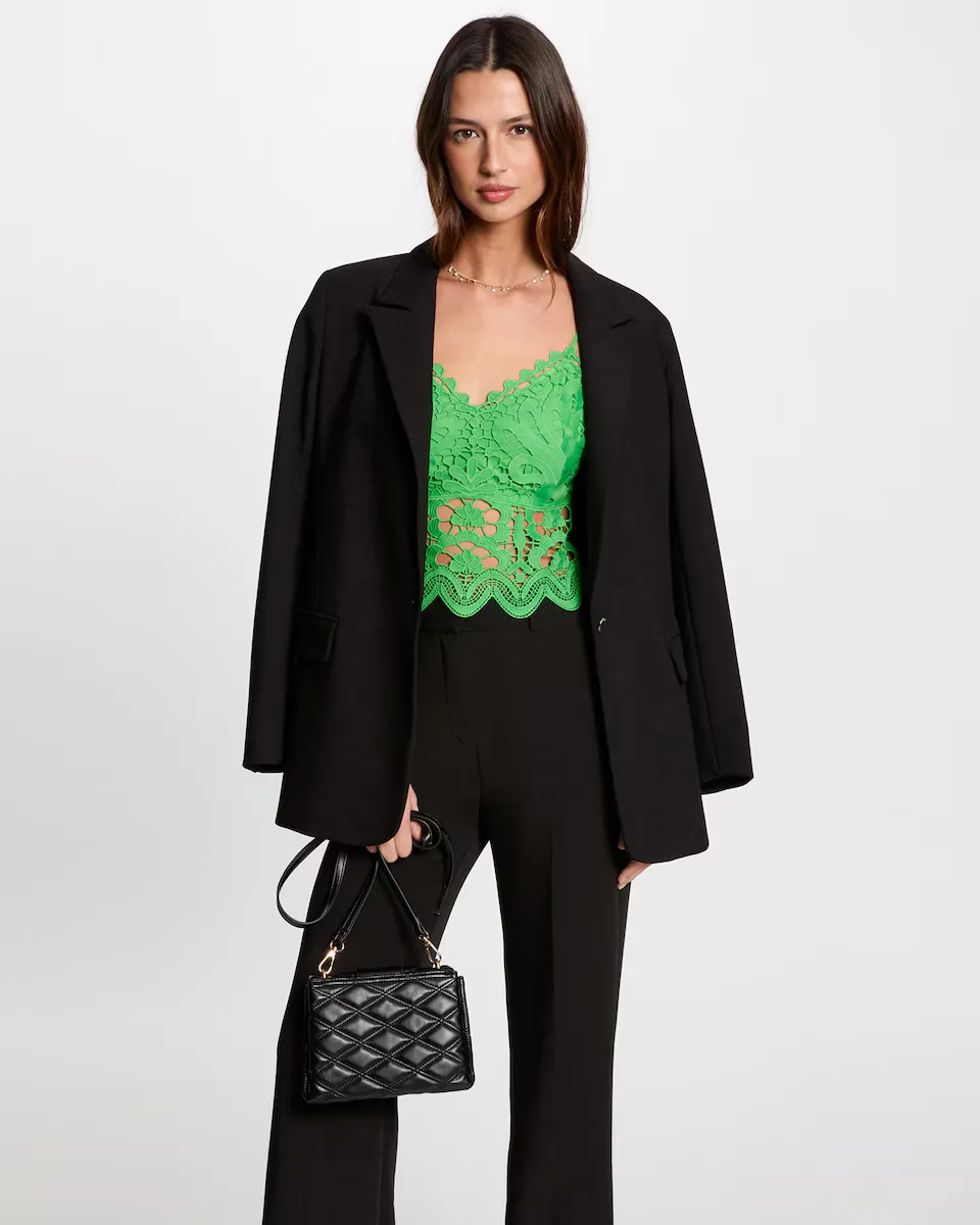 

Женский укороченный топ с регулируемыми тонкими бретелями Morgan, зеленый