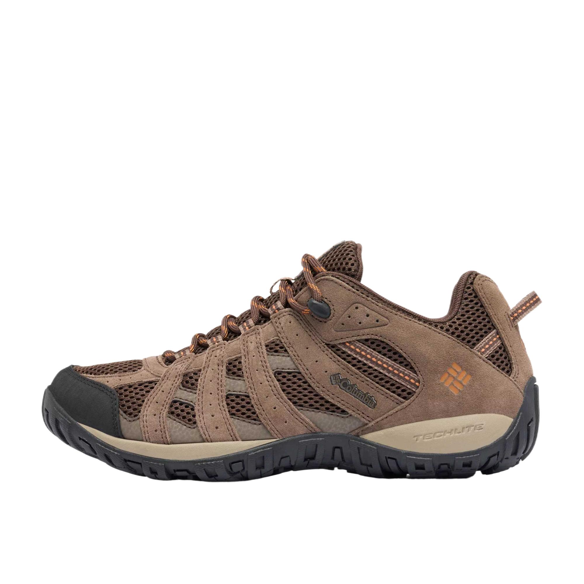 

Columbia Мужские кроссовки Redmond Cushioning, противоскользящие, износостойкие, водонепроницаемые, низкие, для походов, цвет: черный, рыжий