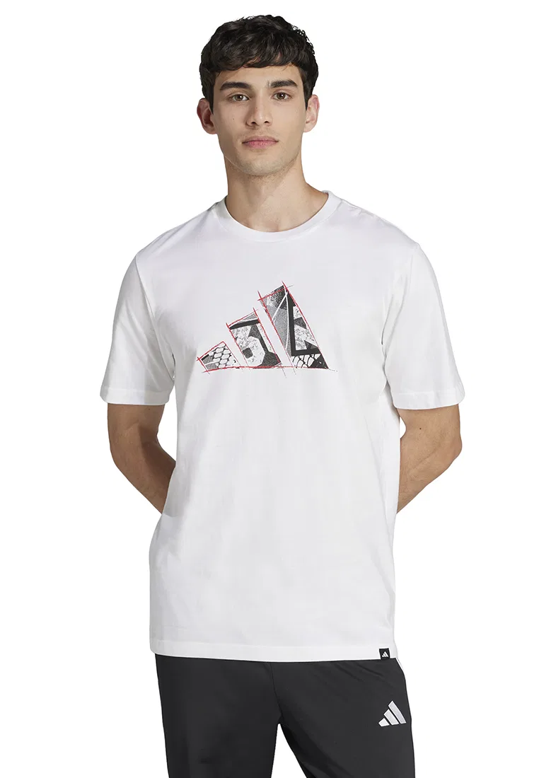 Футболка с логотипом, короткий рукав, Logo Graphic Tee Adidas, белый