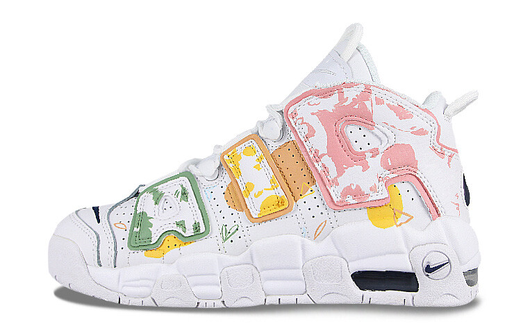 

Кроссовки Nike Air More Uptempo Vintage Basketball Shoes Women's Mid-top Yellow/green/pink, белый