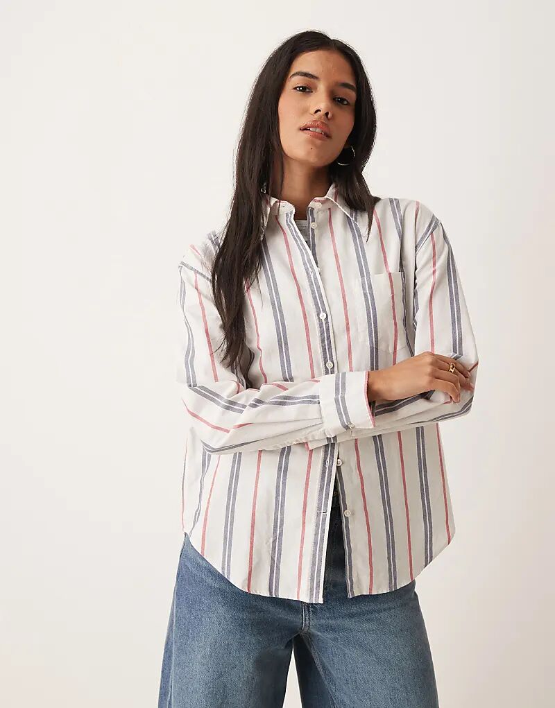 

Рубашка Oxford с логотипом в полоску, свободного кроя, белого цвета от GANT Archive