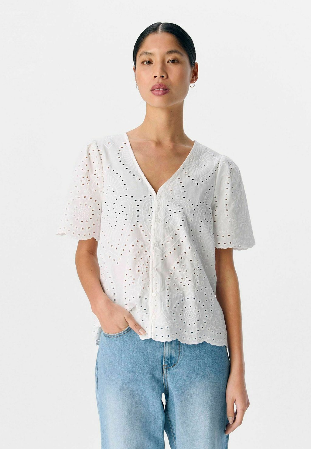 

Блуза BRODERIE ANGLAISE Object, кремовый