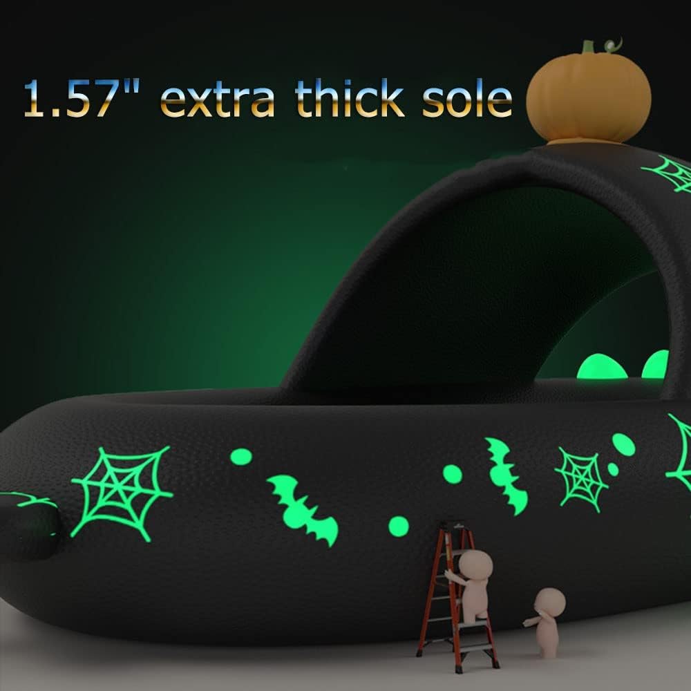 Сланцы Zureto Halloween с тыквенной акулой, оригинальные кеды с облачной акулой для Хэллоуина, мягкие нескользящие пляжные шлепанцы, пурпурный — фото 3