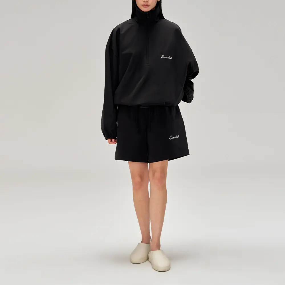 Шорты для бега с вышитым логотипом на шнурке Fear Of God Essentials, черный — фото 4