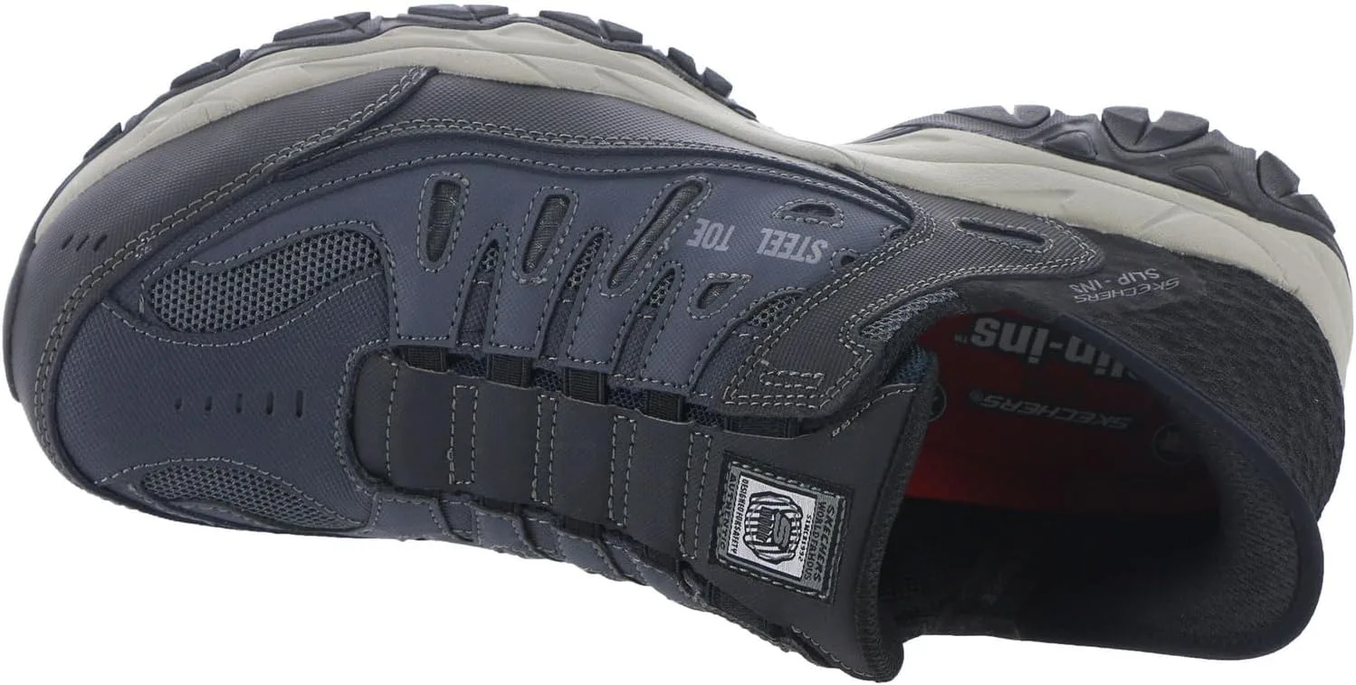 Мужские защитные кроссовки Skechers Hands Free Slip-ins Cankton-Faison St, темно-серый — фото 3