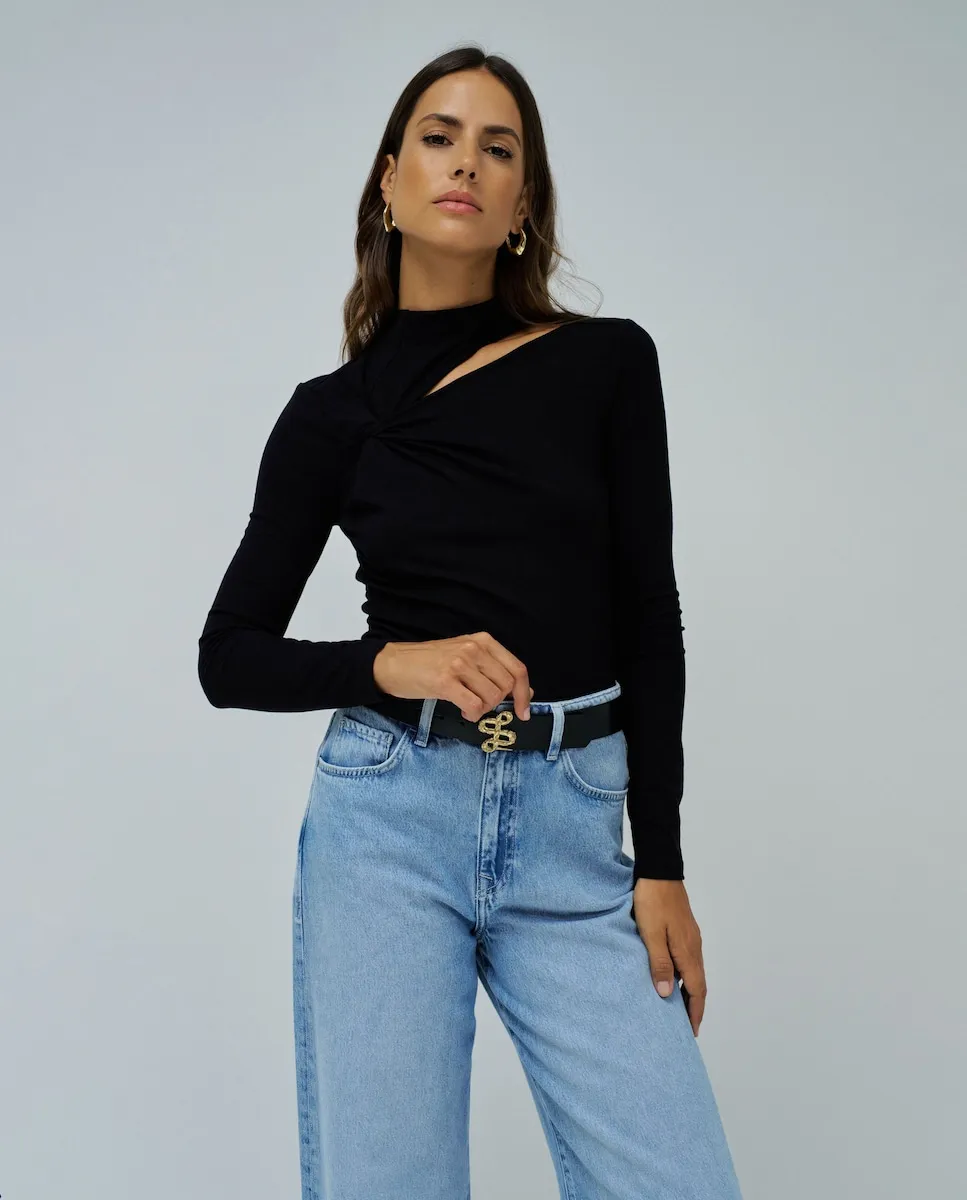 

Женский джемпер с высоким воротом Salsa Jeans, черный