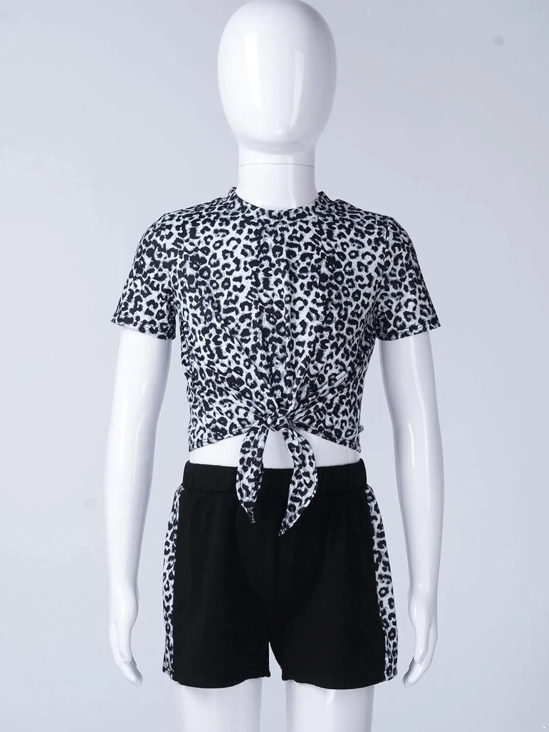 Детский спортивный костюм с леопардовым принтом Kaerm, 2 предмета, Black Leopard — фото 3