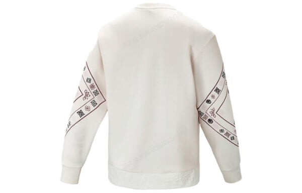 Толстовка Men's adidas neo Cny Swt Limited Funny Pattern Sports Round Neck Pullover Pink White, белый — фото 2