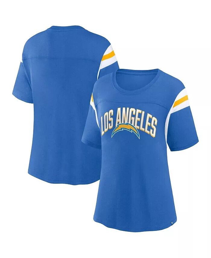 

Женская пудрово-синяя футболка Los Angeles Chargers Earned Stripes Fanatics, синий
