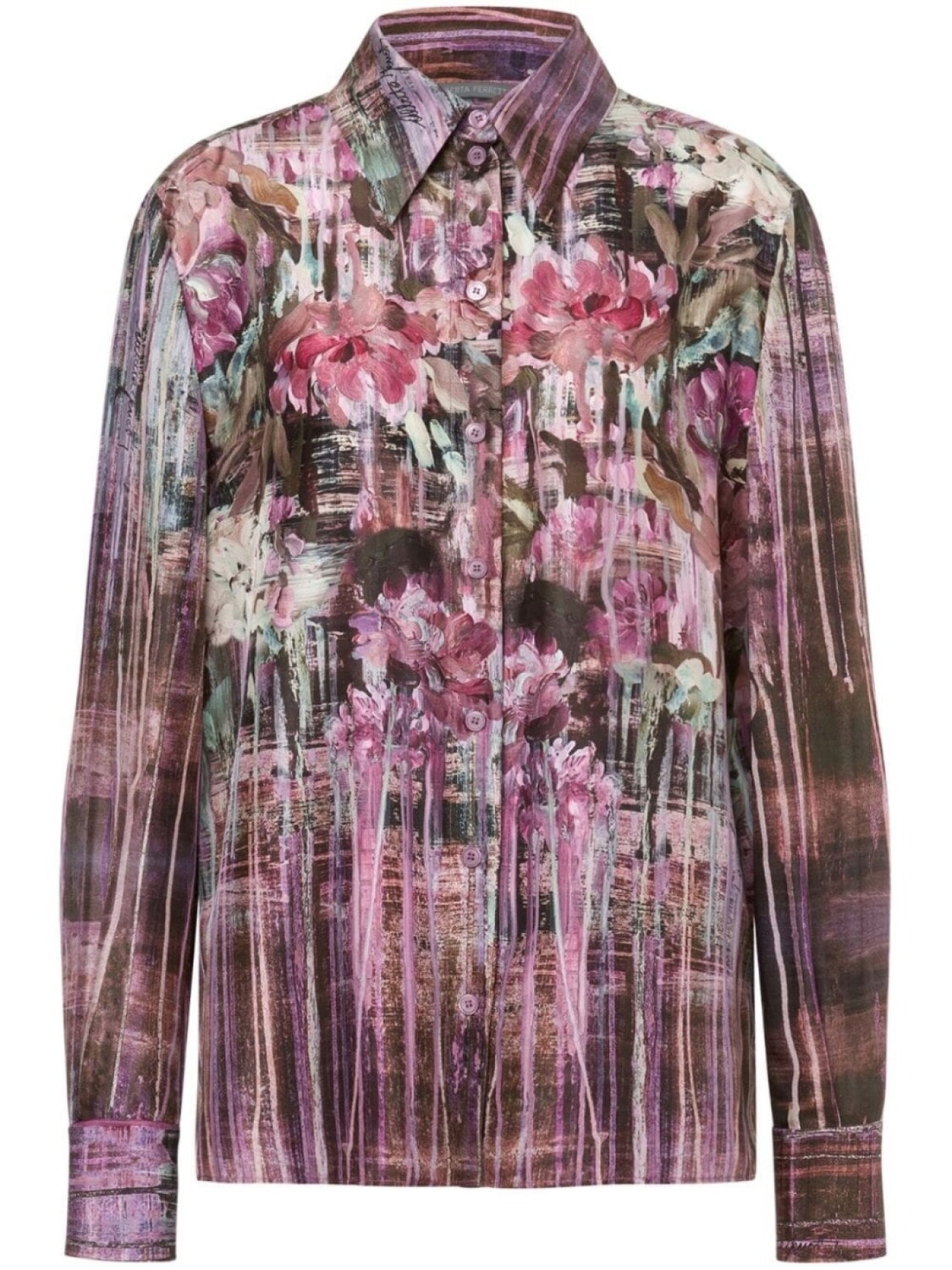 

Alberta Ferretti шелковая рубашка с цветочным принтом, фиолетовый