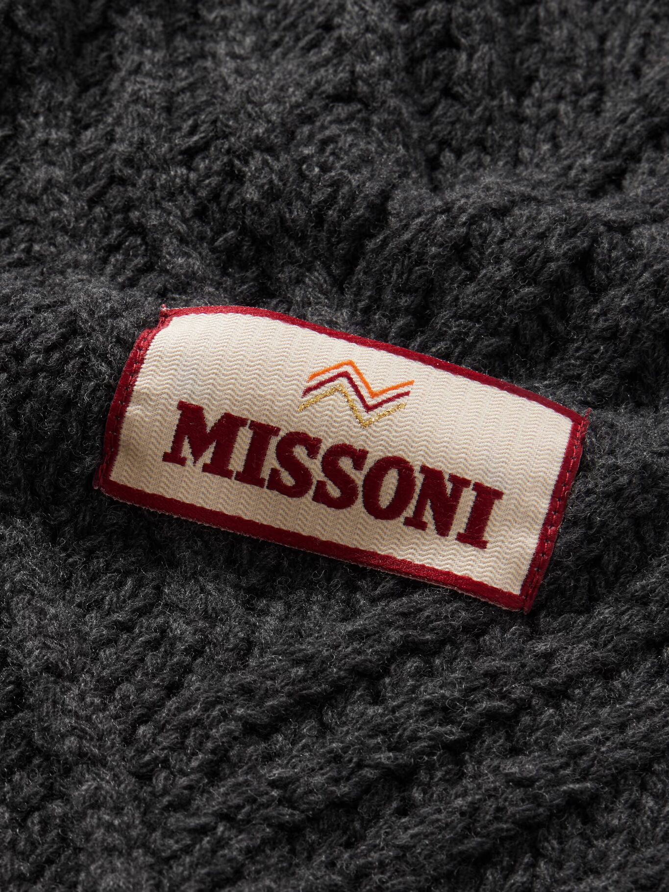 

Шерстяной шарф с аппликацией логотипа MISSONI, серый