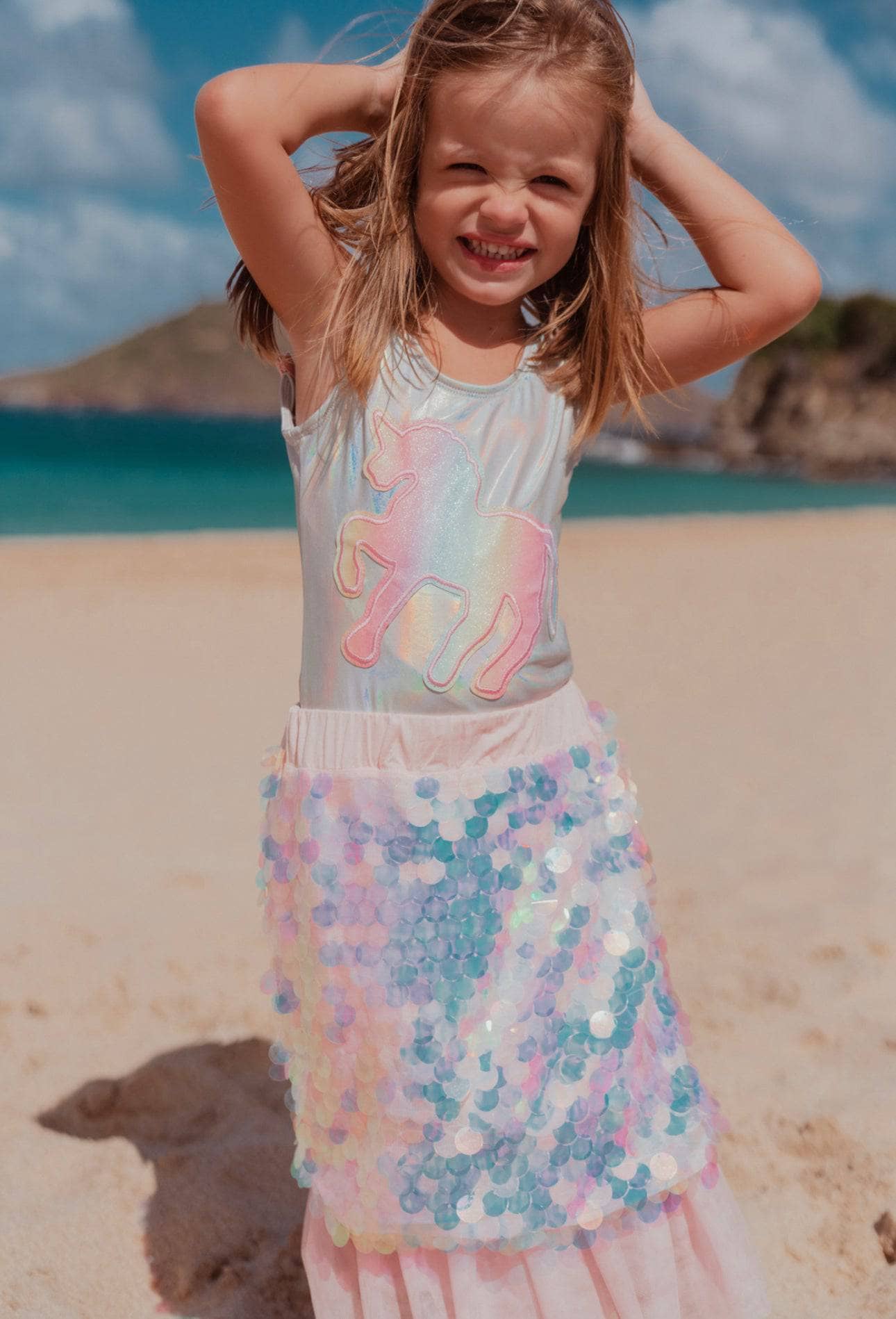 

Голографический купальник Unicorn Metallic Lola + The Boys, цвет multi