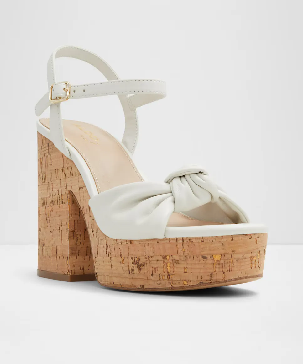 Женские босоножки на каблуке с квадратным носком Aldo, белый — фото 4