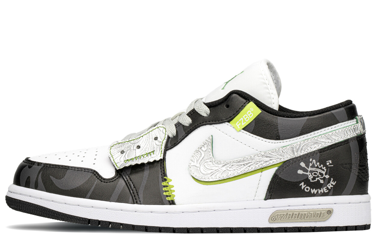 

Кроссовки Air Jordan 1 Vintage Basketball Shoes Women's Low-top Black/silver, черный/серебряный