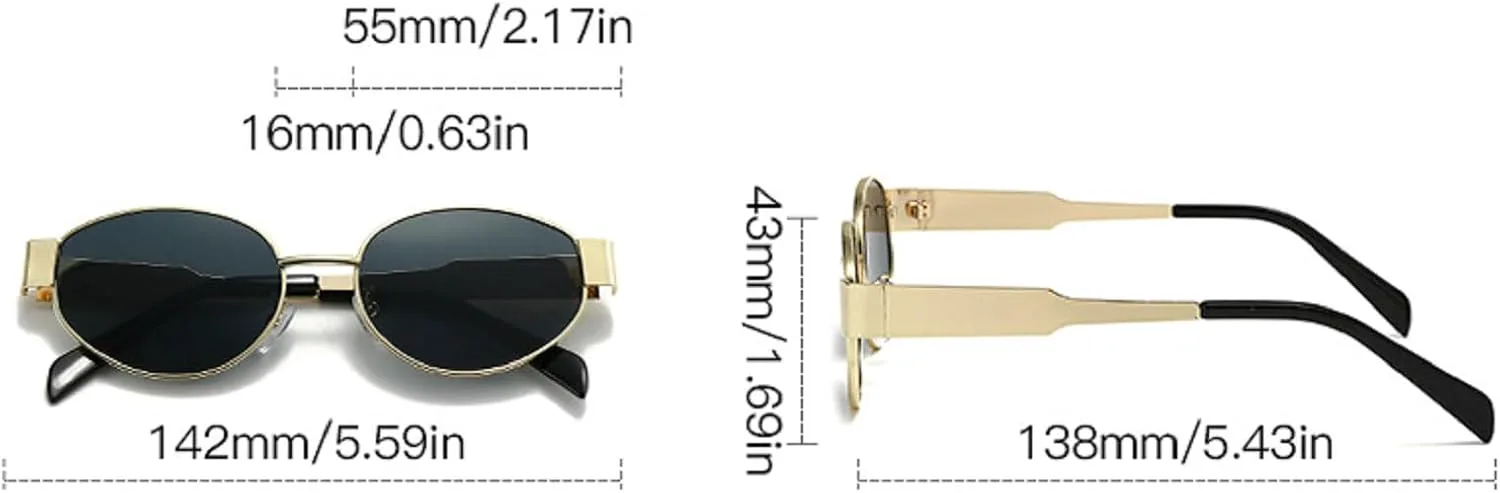 

Женские солнцезащитные очки в овальной металлической оправе, модные, класса люкс, с защитой от УФ-излучения UV400, мужские винтажные солнцезащитные очки mincl, Orange