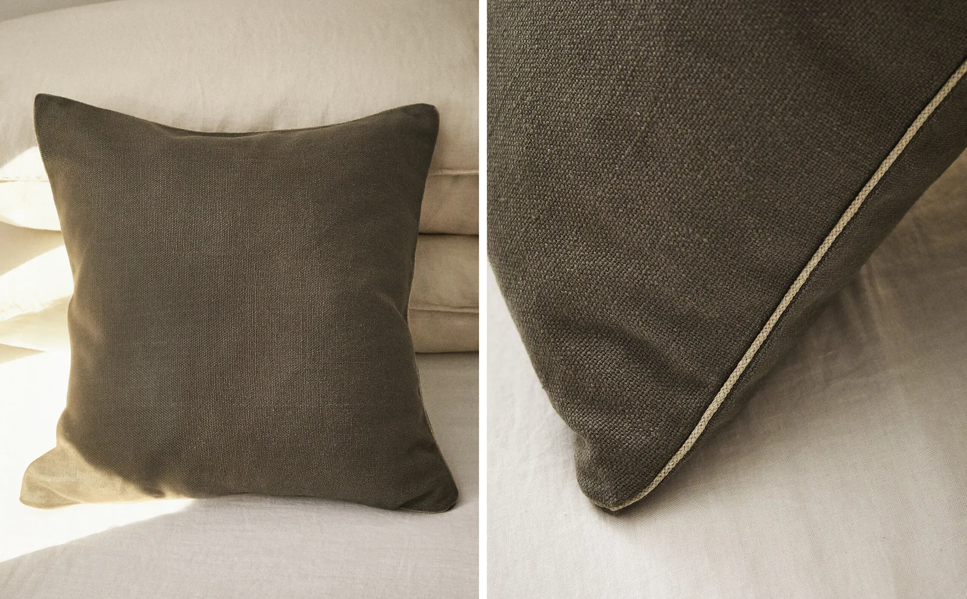 

Чехол на подушку с окантовкой Zara Home, серый