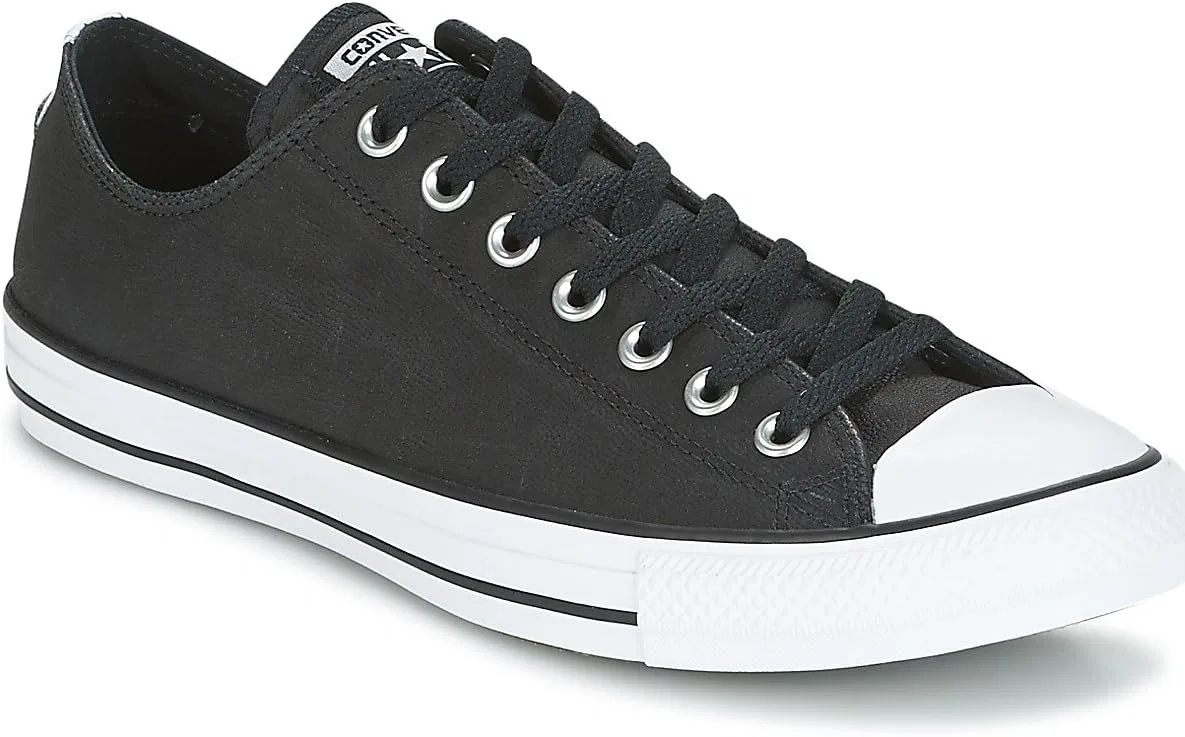 Кроссовки Converse CTAS OX Chucks, кожаные, унисекс, артикул C165194C, размер 36.5, Black Black White 001 — фото 2