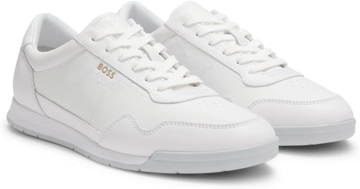 Мужские повседневные кроссовки Boss на шнуровке, низкие, титановые SL_ltgrpu, White100