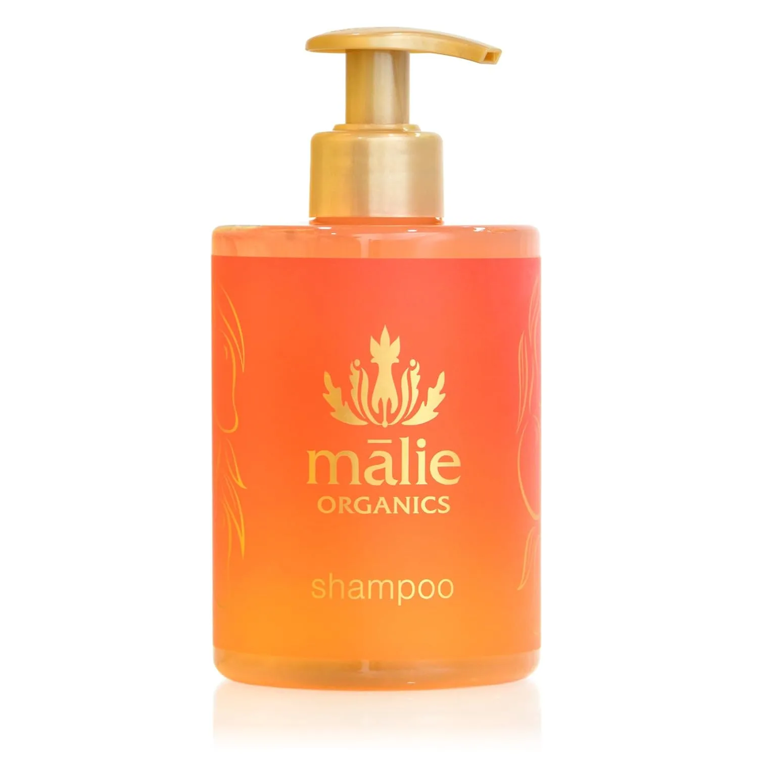 Шампунь Mālie Organics с ароматом мангового нектара, для ежедневного очищения всех типов волос, содержит масло кукуи, масло макадамии и протеин киноа, подходит для веганов. Malie Organics, orange