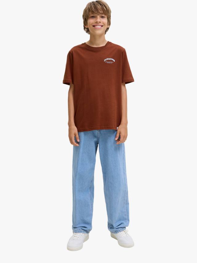 

Детская хлопковая футболка с принтом короткий рукав Jack & Jones, Burnt Henna