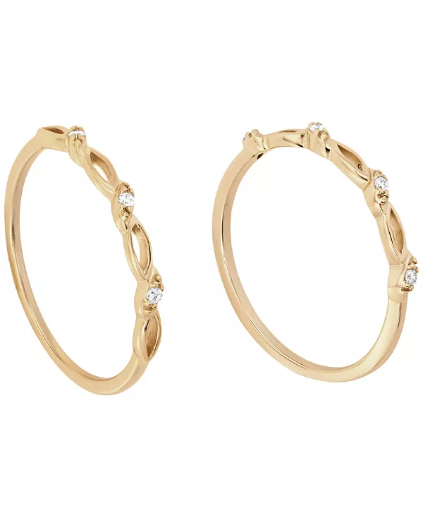 

Комплект из 2 колец-маркизов с кубическим цирконием (0,12 карата) из золота и стерлингового серебра Macy'S, gold