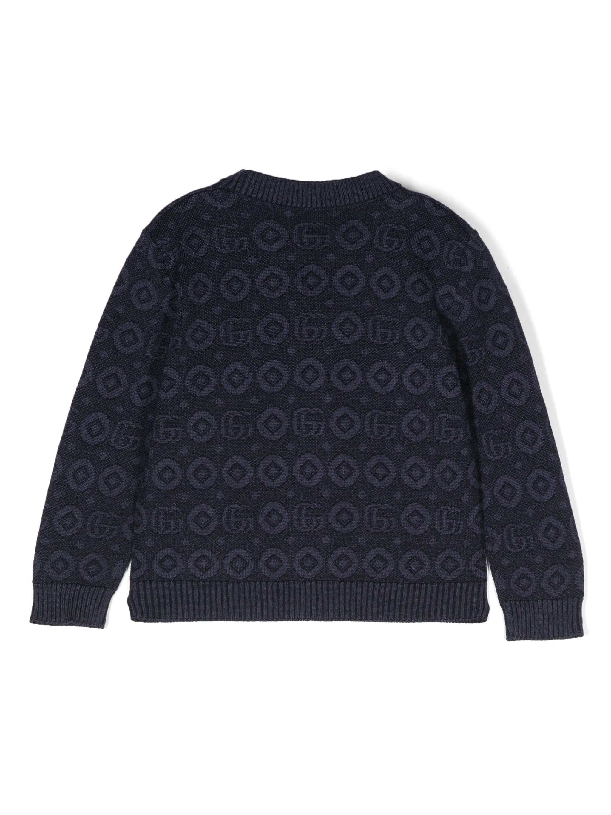 Жаккардовый кардиган с узором GG Gucci Kids, синий — фото 2