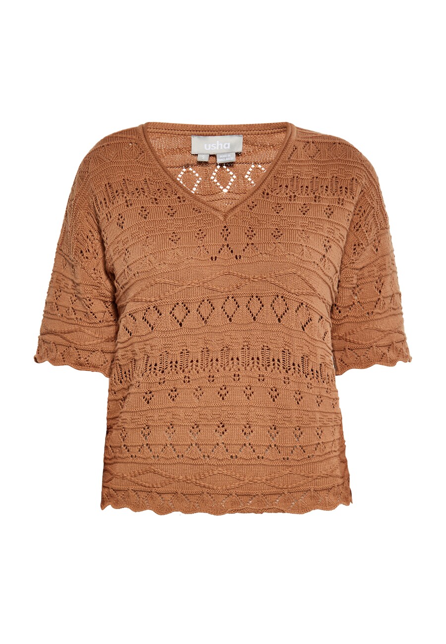 

Тонкий вязаный свитер Usha Sweater, карамельный