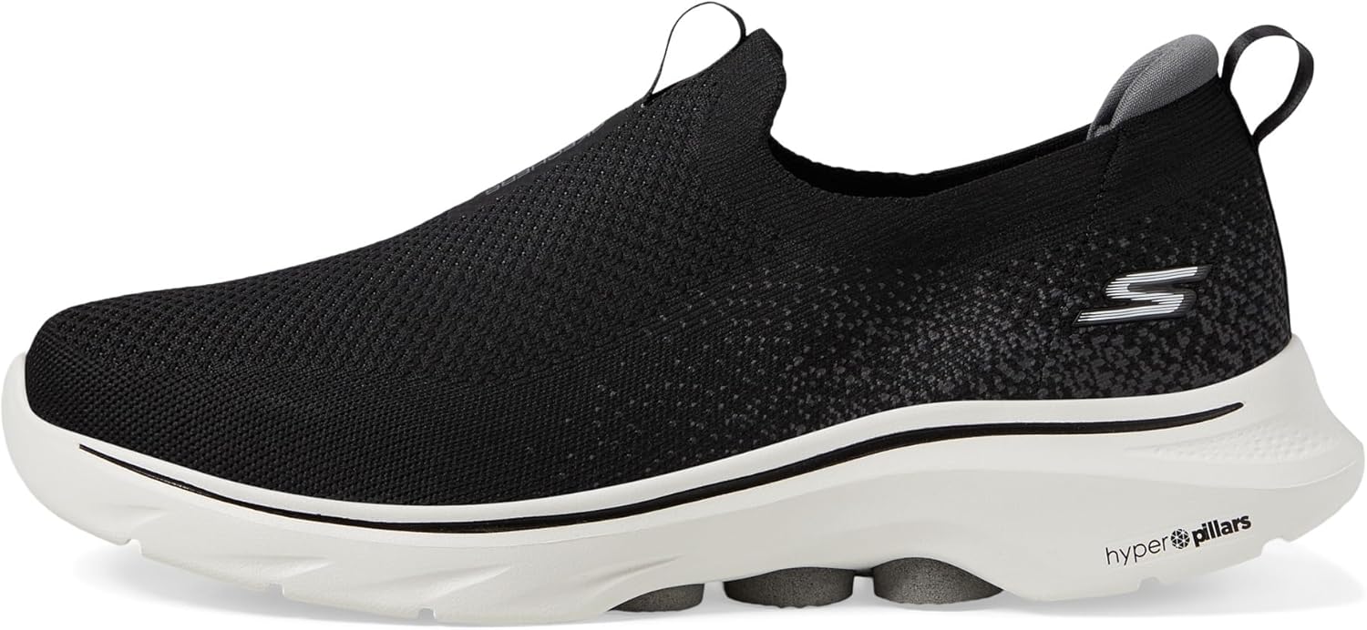 Мужские кроссовки Skechers Go Walk 7 Stretch Fit без шнурков, черный/угольный — фото 4
