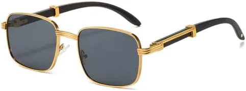 

Винтажные квадратные солнцезащитные очки для мужчин, модные градиентные очки с защитой от УФ-излучения UV400 для женщин, панк-металлические очки MTZJH, Gold-black