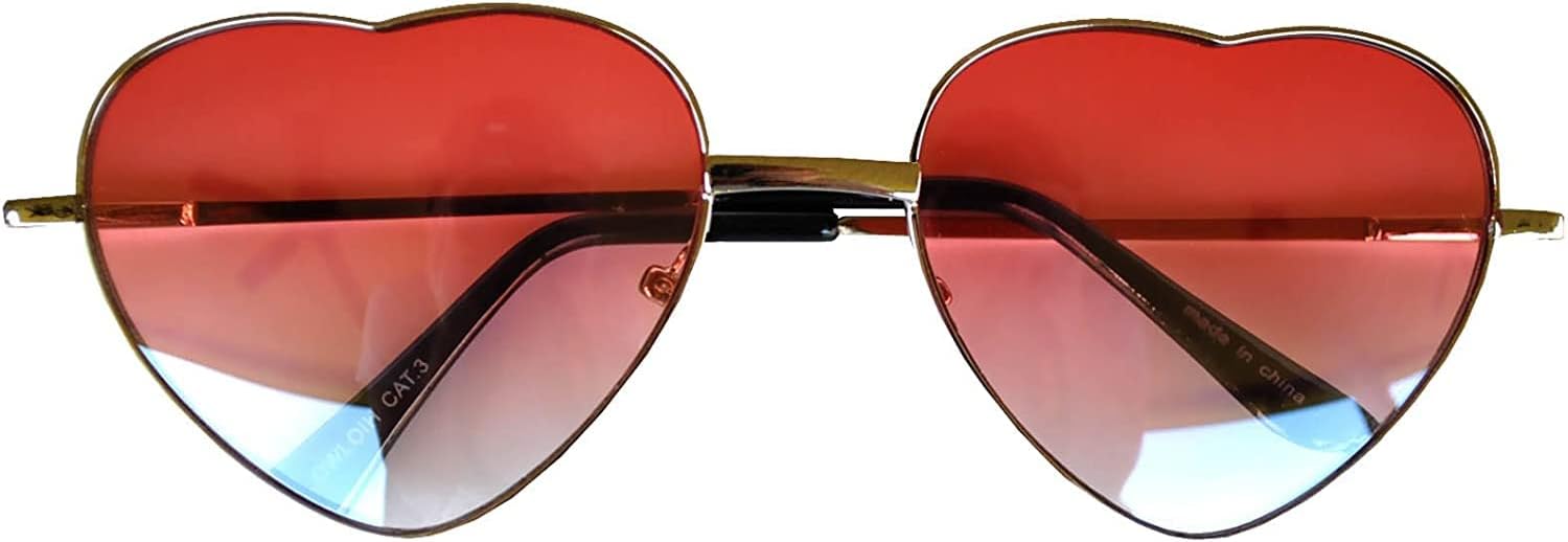 

Солнцезащитные очки OWL Heart для женщин, защита UV400, цветные линзы, металлическая оправа, авиаторские солнцезащитные очки в форме сердца, женские очки в форме сердца, Red Gradiant