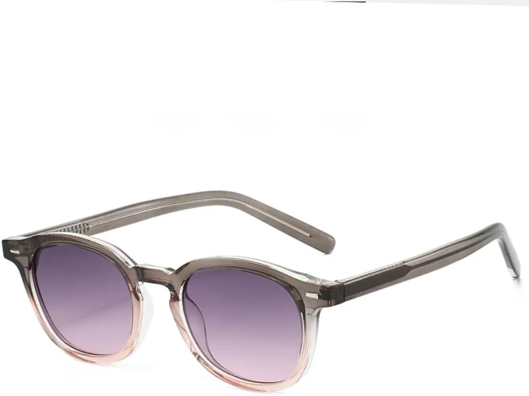 

Винтажные круглые солнцезащитные очки для женщин, роскошные овальные модные солнцезащитные очки для мужчин с защитой от УФ-излучения UV400 TVTBBVV, Gray Pink Gradient