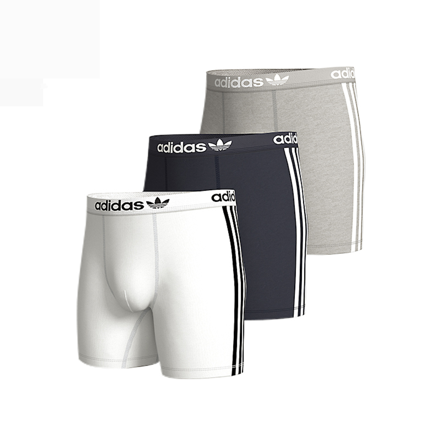 

Трусы мужские 3 шт Adidas Originals, 3 шт (белый+полуночно-синий+серый)