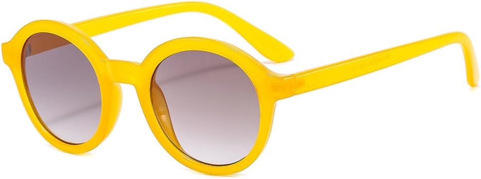 

Круглые солнцезащитные очки 2027 года для женщин и мужчин. Классические круглые очки в маленькой оправе, винтажные, разноцветные, с защитой от УФ-излучения UV400 MTZJH, Yellow Tea