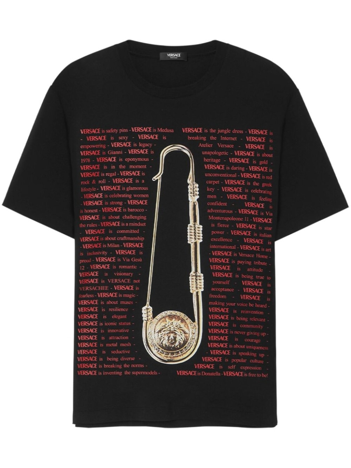 

Versace футболка с принтом Medusa Safety Pin, черный