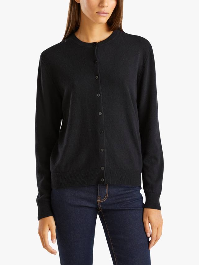 

Шерстяной кардиган с круглым вырезом Benetton, Black