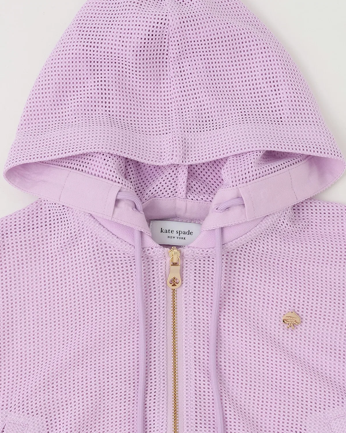 Детская укороченная футболка-худи из сетки Kate Spade New York Kids белая — фото 3
