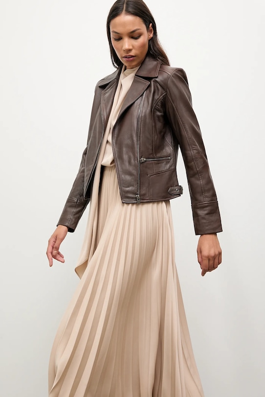 

Кожаная байкерская куртка Answear.Lab, коричневый