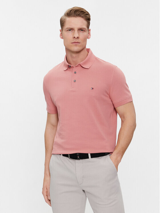 

Рубашка-поло узкого кроя Tommy Hilfiger, розовый