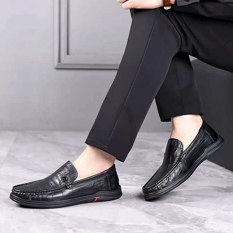 Лоферы кожаные ручной работы Casual Shoes Black UOPYNE — фото 3